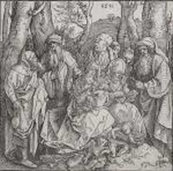 The Holy Kinship With Angels (bartsch 97) Oil Painting by Albrecht Durer