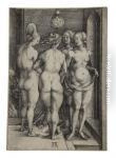 Four Naked Women Oil Painting by Albrecht Durer