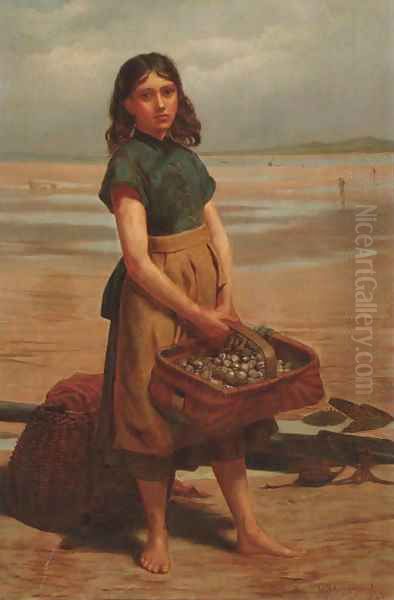 The Clam Gatherer Oil Painting by William Longmaid