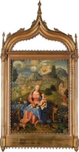 The Madonna And Child In A Landscape Oil Painting by Albrecht Durer