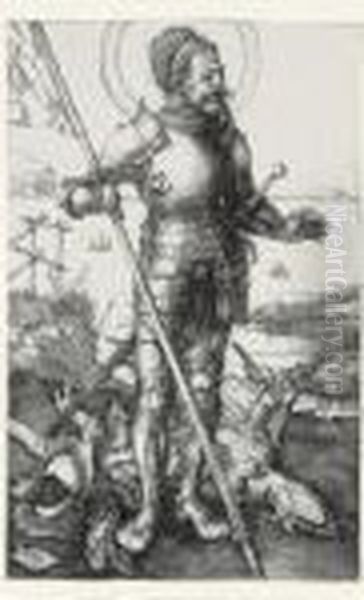 St. George On Foot (b. 53; M., Holl. 55) Oil Painting by Albrecht Durer