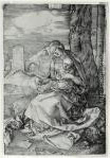 The Virgin And Child With The Pear (b. 41; M., Holl. 33) Oil Painting by Albrecht Durer