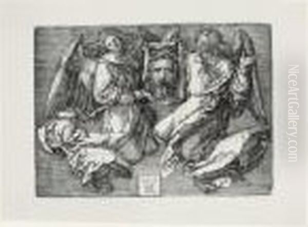 The Sudarium Held By Two Angels (bartsch 25; Meder, Hollstein 26) Oil Painting by Albrecht Durer