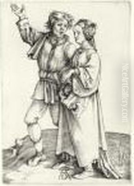 Peasant And His Wife Oil Painting by Albrecht Durer