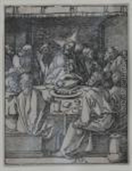 The Last Supper, From The Small Passion Oil Painting by Albrecht Durer