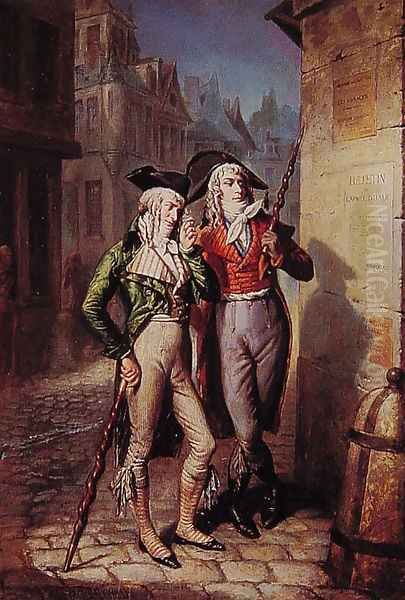 Les Incroyables Oil Painting by Louis Alexandre Eustache Loursay