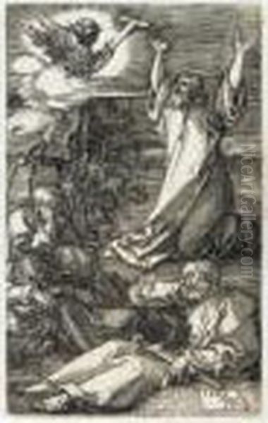 Christ On The Mount Of Olives (b., M., Holl.4) Oil Painting by Albrecht Durer