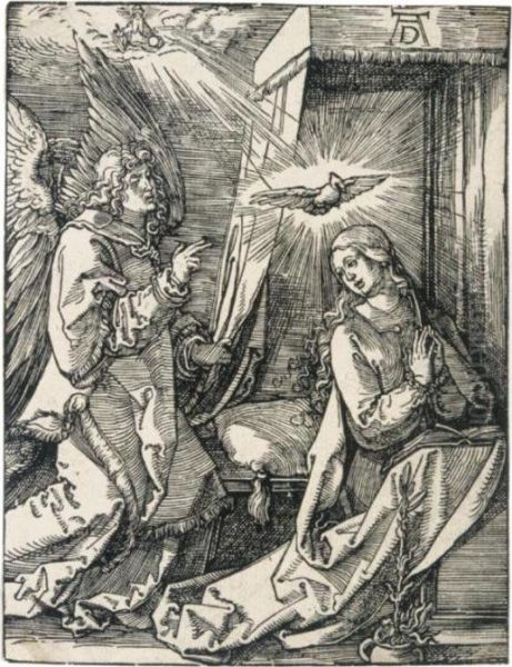 The Annunciation, From The Small Passion Oil Painting by Albrecht Durer