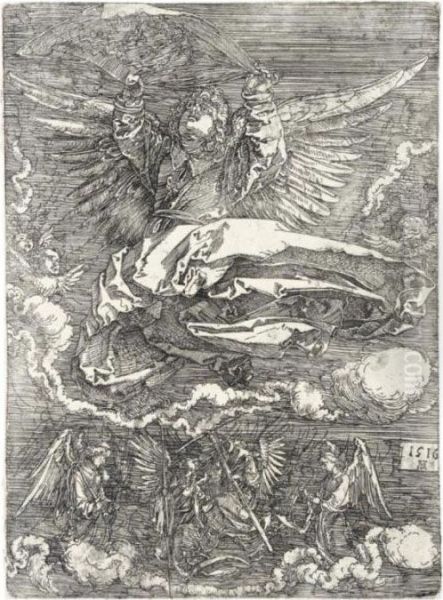 The Sudarium Held By One Angel Oil Painting by Albrecht Durer