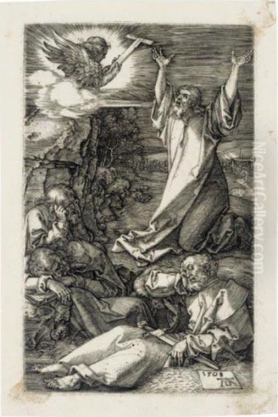 Christ On The Mount Of Olives Oil Painting by Albrecht Durer