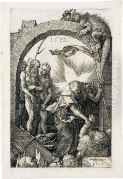 The Harrowing Of Hell (b., M., Holl.16); And The Resurrection (b., M., Holl.17) Oil Painting by Albrecht Durer