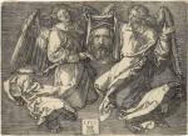 The Sudarium Held By Two Angels (b. 25; Meder, Holl. 26) Oil Painting by Albrecht Durer