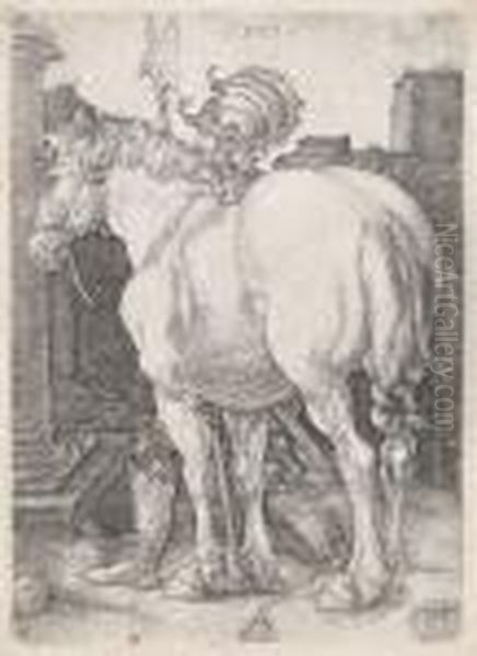 The Large Horse Oil Painting by Albrecht Durer