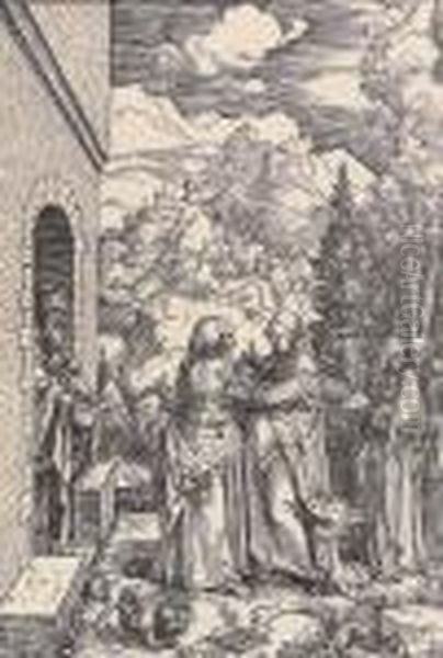 The Visitation, From The Life Of The Virgin Oil Painting by Albrecht Durer