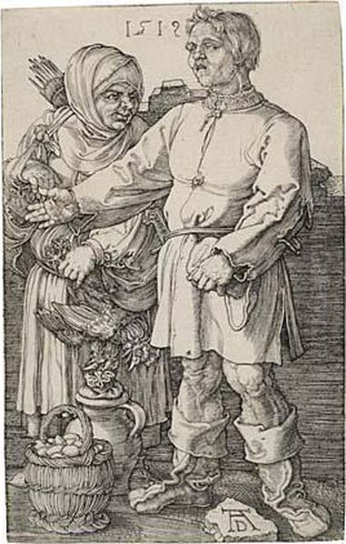 Peasant Couple At Market Oil Painting by Albrecht Durer