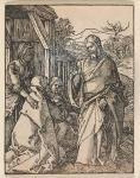 Christ Taking Leave From His Mother Oil Painting by Albrecht Durer