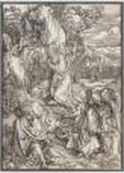 Christ On The Mount Of Olives (b.6; M., Holl.115) Oil Painting by Albrecht Durer