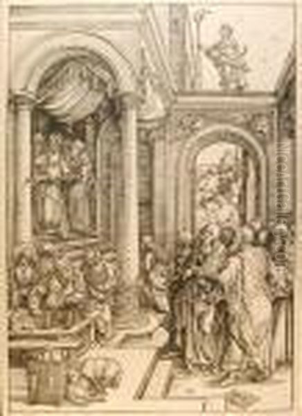 The Presentation Of The Virgin In The Temple Oil Painting by Albrecht Durer