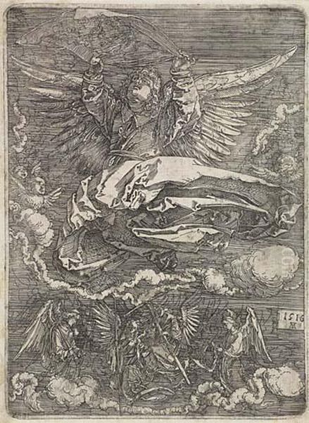 The Sudarium Held By One Angel Oil Painting by Albrecht Durer