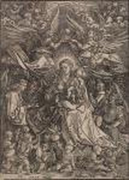 The Virgin Surrounded By Many Angels Oil Painting by Albrecht Durer