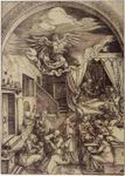 The Birth Of The Virgin (#) The Presentation Of The Virgin (#) Circumcision Oil Painting by Albrecht Durer