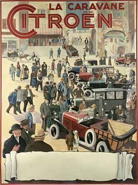 Poster advertising the Citroen Caravan 1925 Oil Painting by Pierre Louys