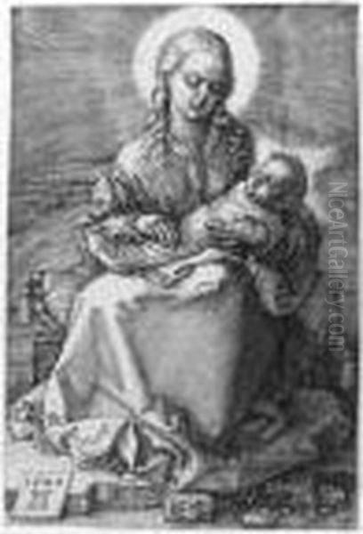 Madonna With The Swaddled Infant (b. 38; M., Holl., 40) Oil Painting by Albrecht Durer