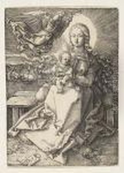 The Virgin And Child Crowned By One Angel Oil Painting by Albrecht Durer