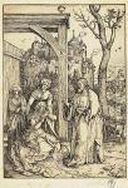 Christ Taking Leave From His Mother Oil Painting by Albrecht Durer