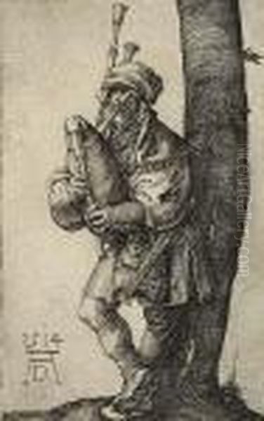 The Bagpiper Oil Painting by Albrecht Durer