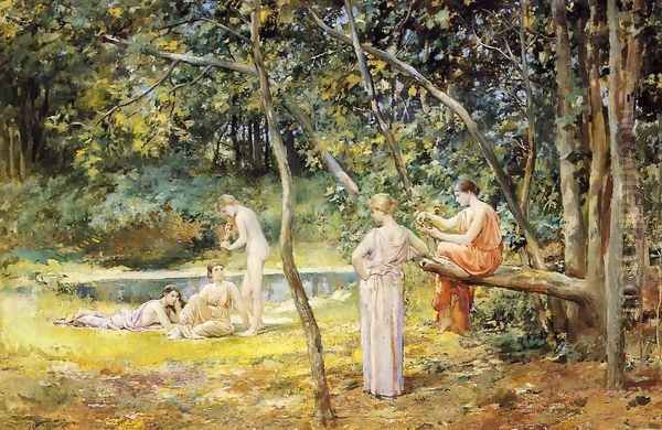 An Arcadian Pool Oil Painting by Will Hicock Low