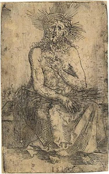 The Man Of Sorrows Seated Oil Painting by Albrecht Durer