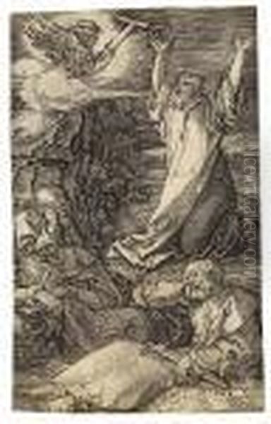 Christ On The Mount Of Olives Oil Painting by Albrecht Durer