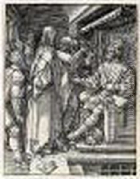 Christ Before Herod (b.32; M., Holl.141) Oil Painting by Albrecht Durer