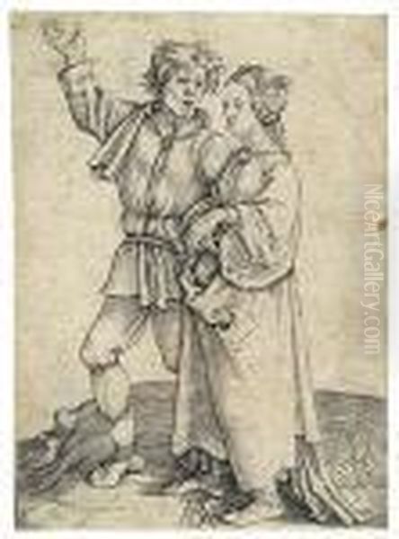 Peasant And His Wife Oil Painting by Albrecht Durer