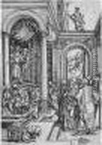 Joachim's Offering Rejected; The
 Presentation Of The Virgin; The Presentation In The Temple; And Christ 
Among The Doctors (b.77; 81; 88; And 91; M., Holl.189; 193; 200; And 
203) Oil Painting by Albrecht Durer