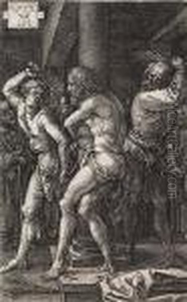 The Flagellation<</b> Oil Painting by Albrecht Durer