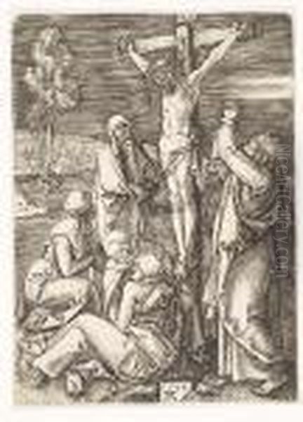 Christ On The Cross<</b> Oil Painting by Albrecht Durer