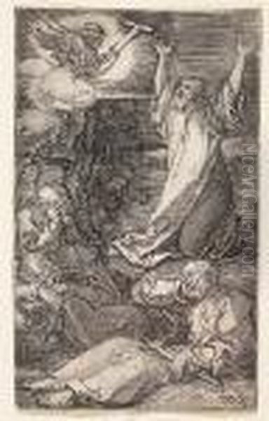 Christ On The Mount Of Olives<</b> Oil Painting by Albrecht Durer