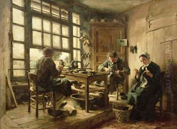 The Cobblers 1880 Oil Painting by Leon Augustin Lhermitte