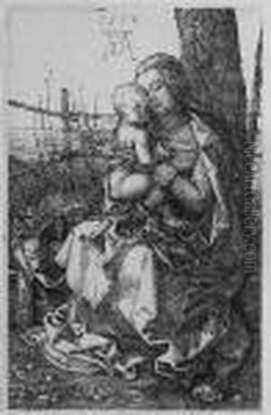 The Virgin And Child Seated By A Tree (b. 35; M., Holl. 34) Oil Painting by Albrecht Durer