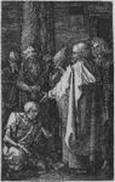 St. Peter And St. John At The Gate Of The Temple (b., M., Holl. 18) Oil Painting by Albrecht Durer