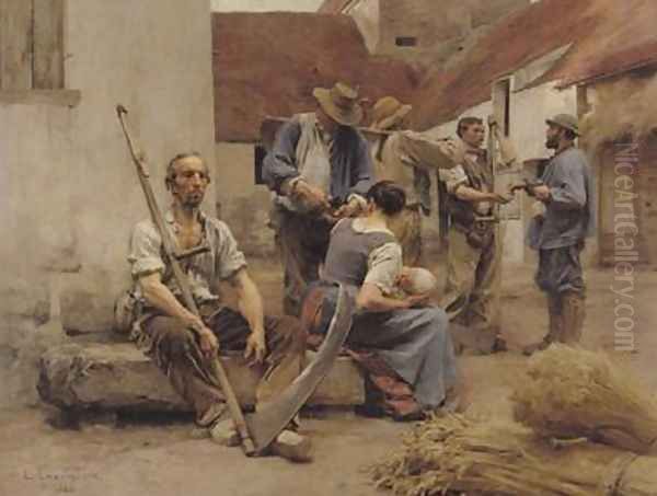 Paying the Harvesters 1882 Oil Painting by Leon Augustin Lhermitte