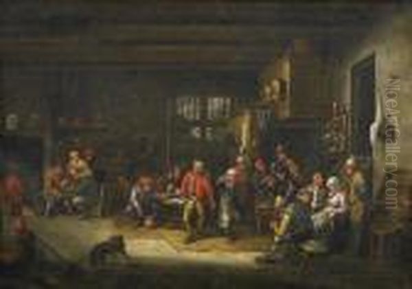 In The Inn Oil Painting by Cornelis Dusart