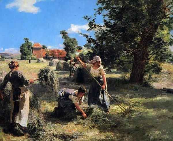 Harvest at the Farm on Rue Chaily Oil Painting by Leon Augustin Lhermitte