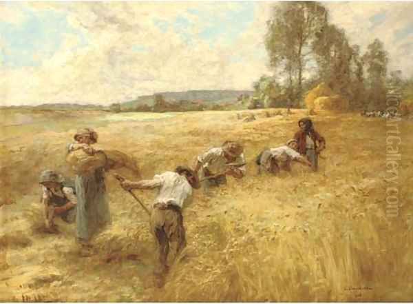 Grande moisson dans la plaine Oil Painting by Leon Augustin Lhermitte