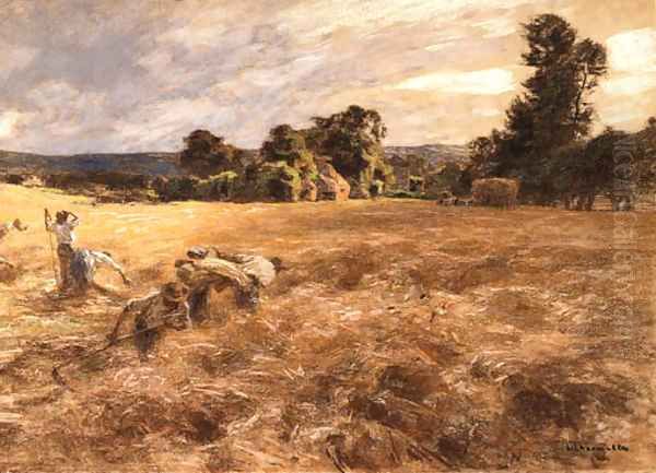 L'orage en moisson Oil Painting by Leon Augustin Lhermitte