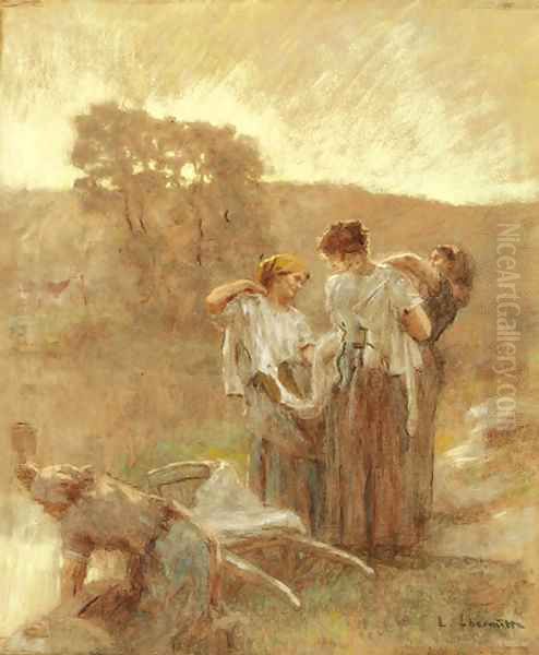 Washwerwomen Oil Painting by Leon Augustin Lhermitte