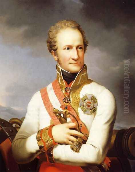 A Portrait of Johann II Von Liechtenstein (1760-1836) Oil Painting by Johann Baptist the Younger Lampi