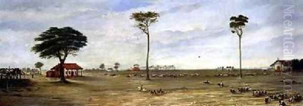 Fortified Camp at Paso de Patria Paraguay 1866 Oil Painting by Candido Lopez